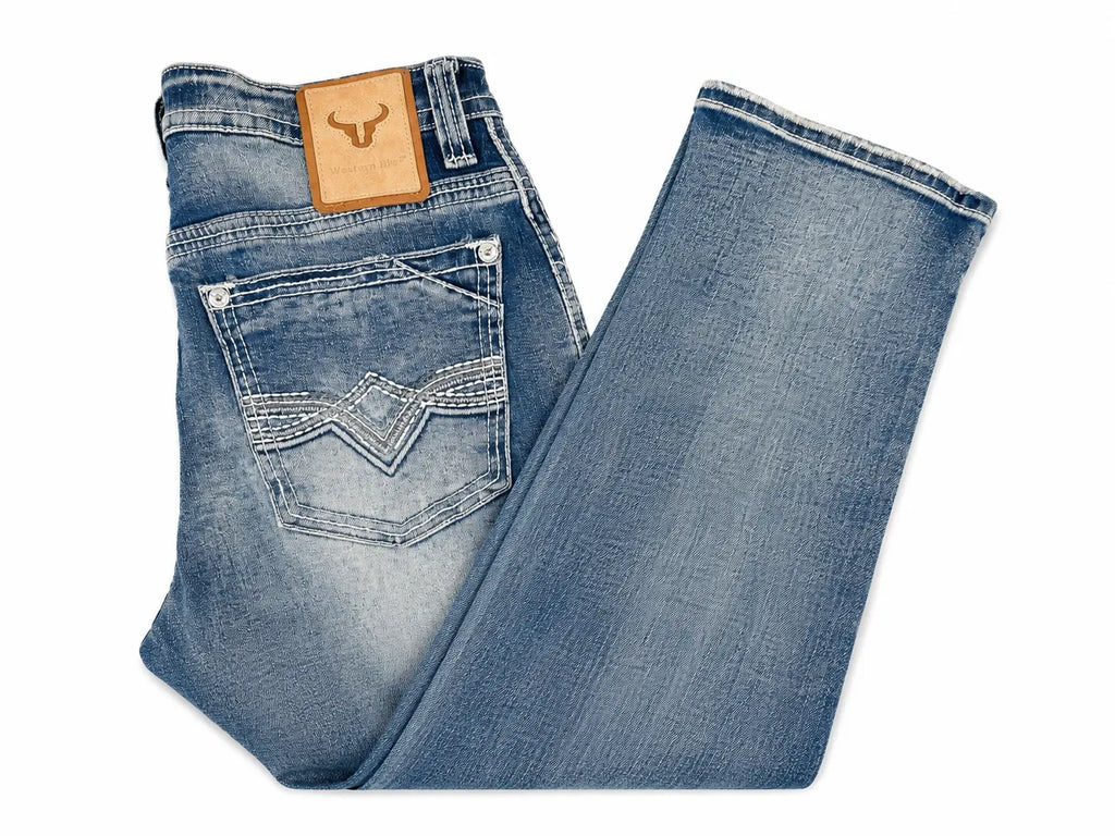 Mens Western Boot Cut Jeans