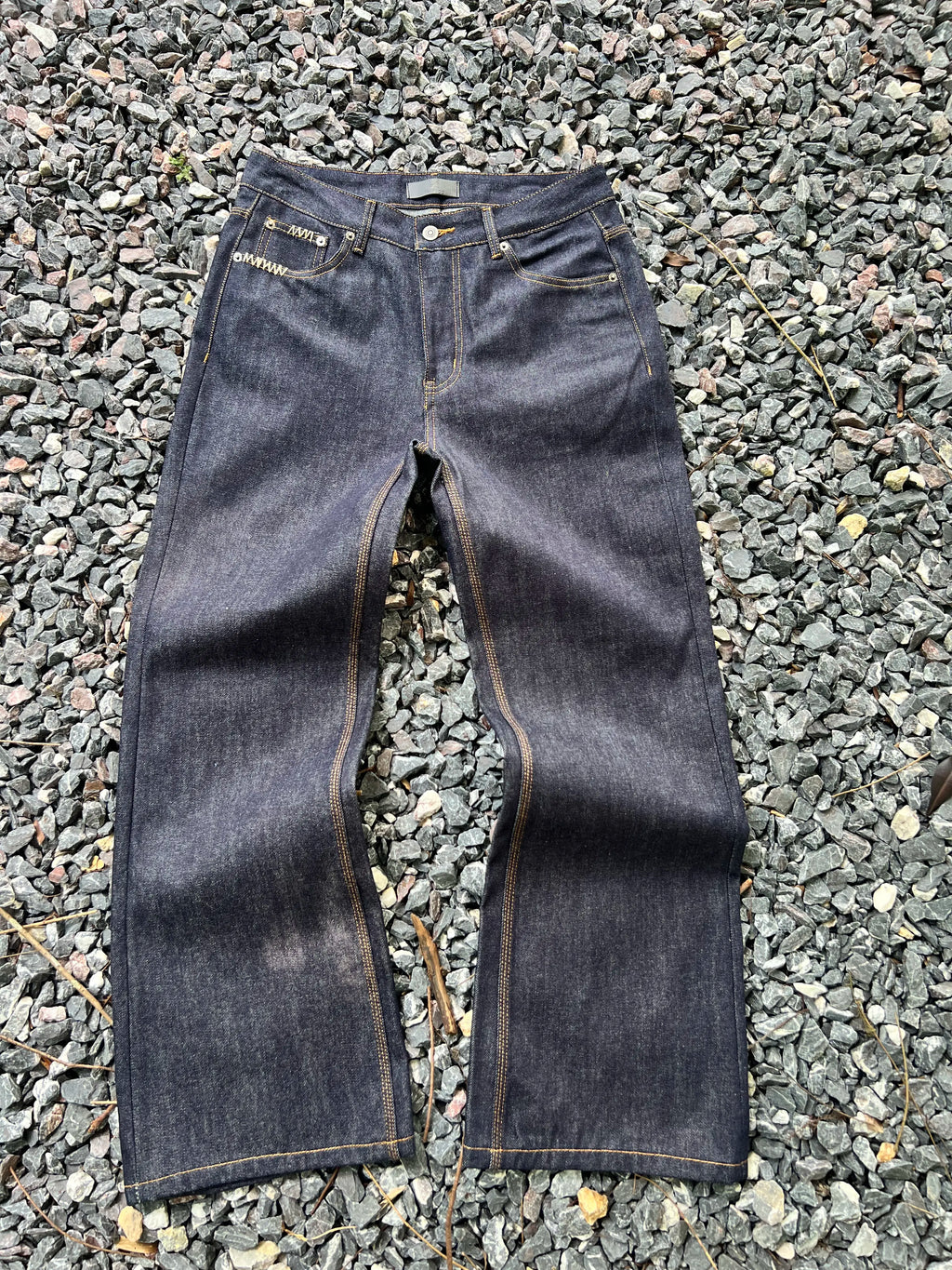Frofooo Menswear 16Oz Slightly Flared Fit Raw Denim Pants, Plain Mens Trouser Clothes for Summer Wear Blue Flared Jeans Men'S Bootcut Jeans Lightweight Jeans Cotton Classic Relaxed Fit for Men 100% Cotton Denim