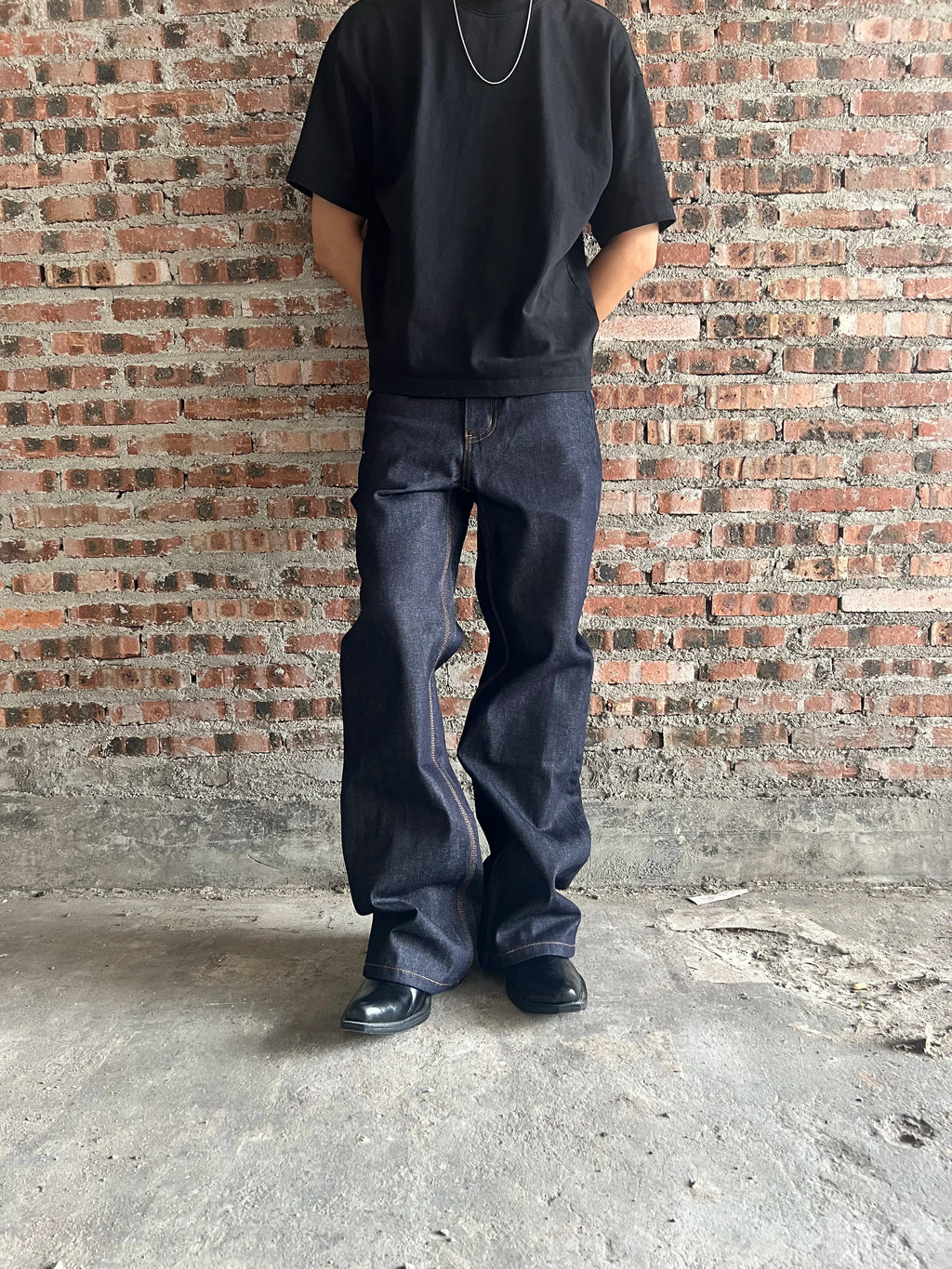 Frofooo Menswear 16Oz Slightly Flared Fit Raw Denim Pants, Plain Mens Trouser Clothes for Summer Wear Blue Flared Jeans Men'S Bootcut Jeans Lightweight Jeans Cotton Classic Relaxed Fit for Men 100% Cotton Denim
